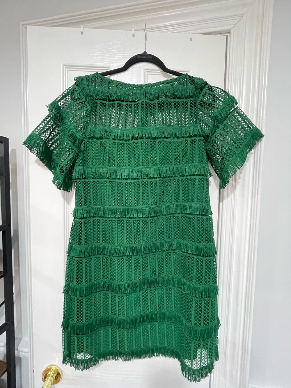 Pearl Green Fringe Lace Mini Dress